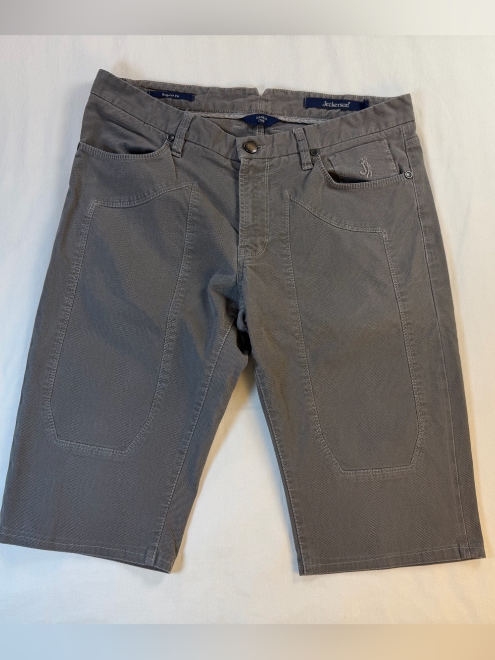 Jeckerson Structured Cotton Blend Bermuda Cargo Shorts Jorts Size 34